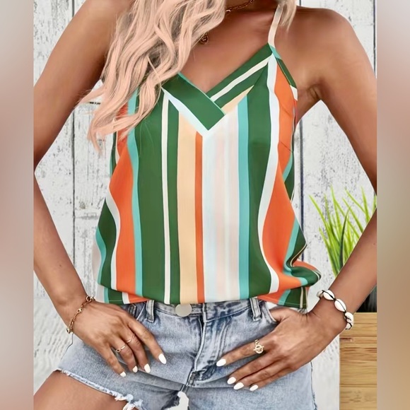 Tops - Colorful Striped Cami Top